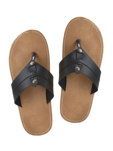 black leatherette toe separator slipper - 15009827 - Very Small Image - 1