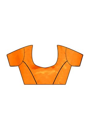 orange silk embroidered saree with blouse - 15009874 - Standard Image - 2