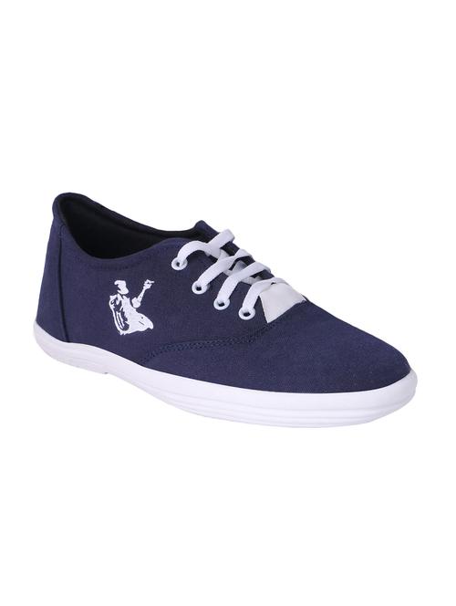 navy Canvas lace up sneaker - 15009880 - Standard Image - 1