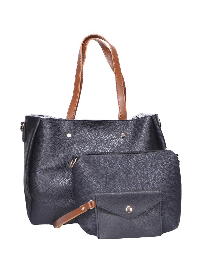 black leatherette handbag - 15009907 - Zoom Image - 1