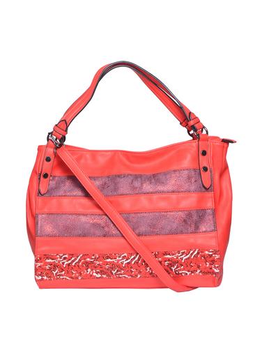 red leatherette regular handbag - 15009942 - Very Small Image - 1
