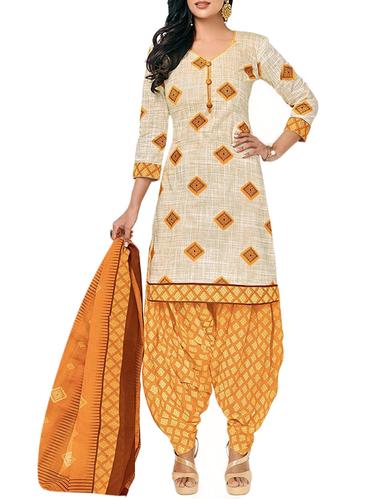yellow salwar suit unstitched suit - 15010110 - Very Small Image - 1