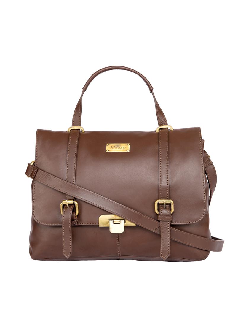 brown leather regular handbag - 15010228 - Zoom Image - 1