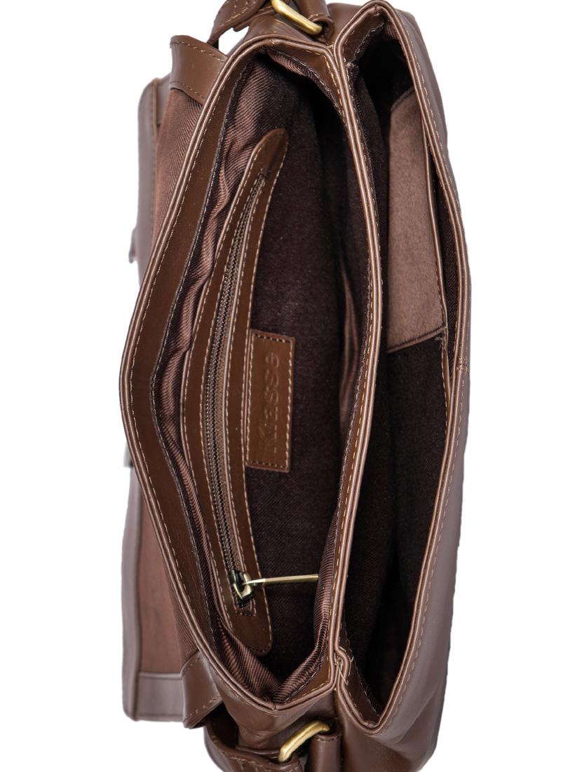 brown leather regular handbag - 15010228 - Zoom Image - 3