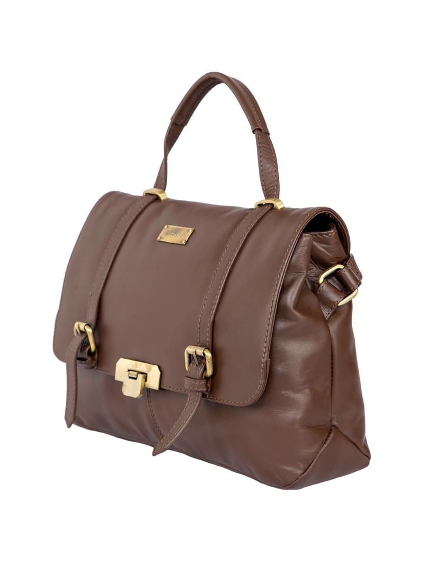 brown leather regular handbag - 15010228 - Zoom Image - 4