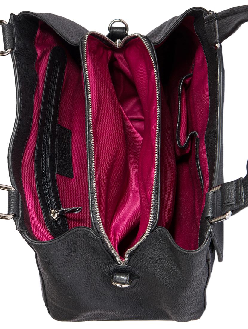 black leatherette (pu) regular handbag - 15010330 - Zoom Image - 3