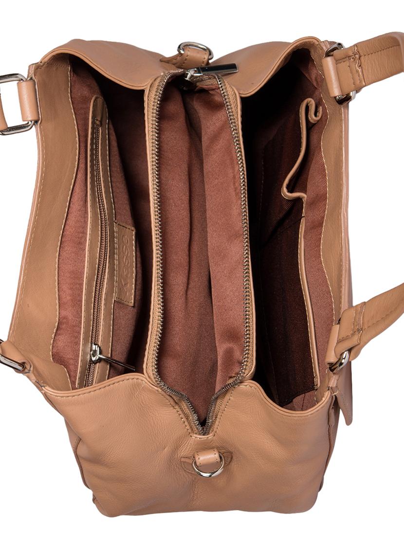 brown leatherette (pu) regular handbag - 15010331 - Zoom Image - 3