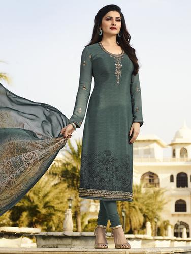 grey churidaar suits semi-stitched suit - 15010443 - Very Small Image - 1