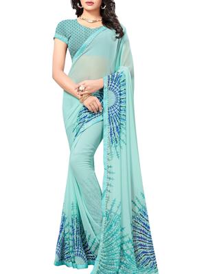 Geometrical printed saree with blouse - 15010608 - Standard Image - 1