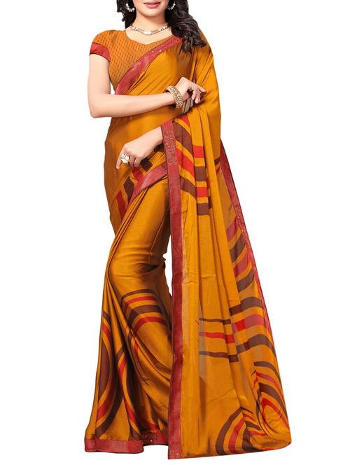 Geometrical printed saree with blouse - 15010618 - Standard Image - 1