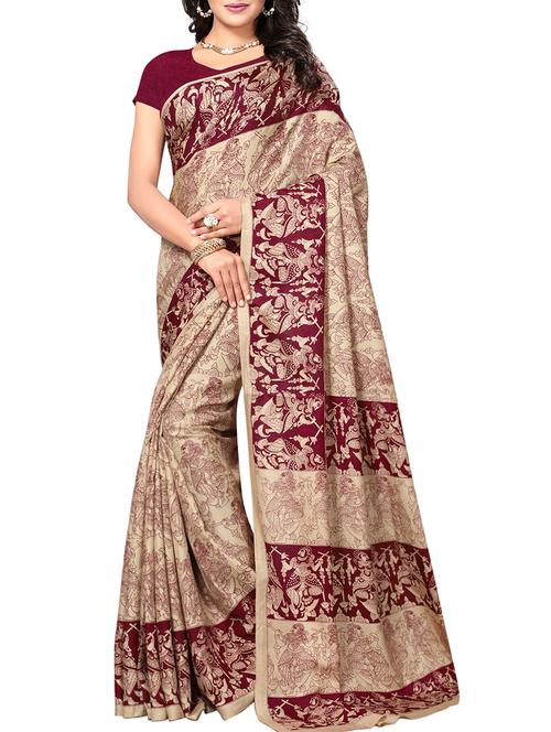 conversational printed saree with blouse - 15010621 - Standard Image - 1