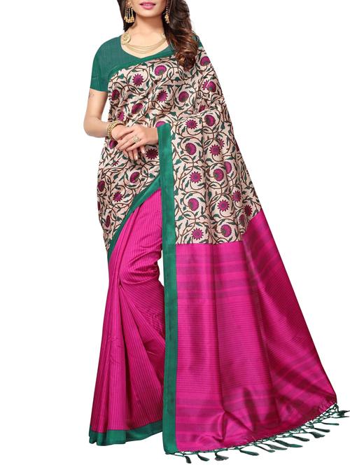 Ditsy floral printed saree with blouse - 15010651 - Standard Image - 1