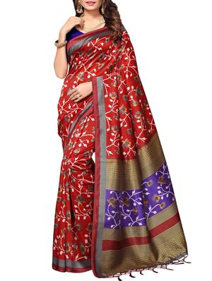 Ditsy floral printed saree with blouse - 15010652 - Standard Image - 1