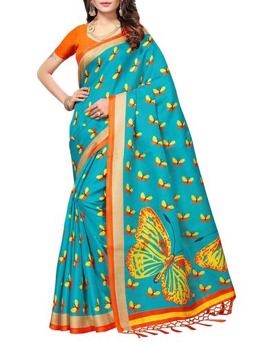 Conversational printed saree with blouse - 15010663 - Very Small Image - 1