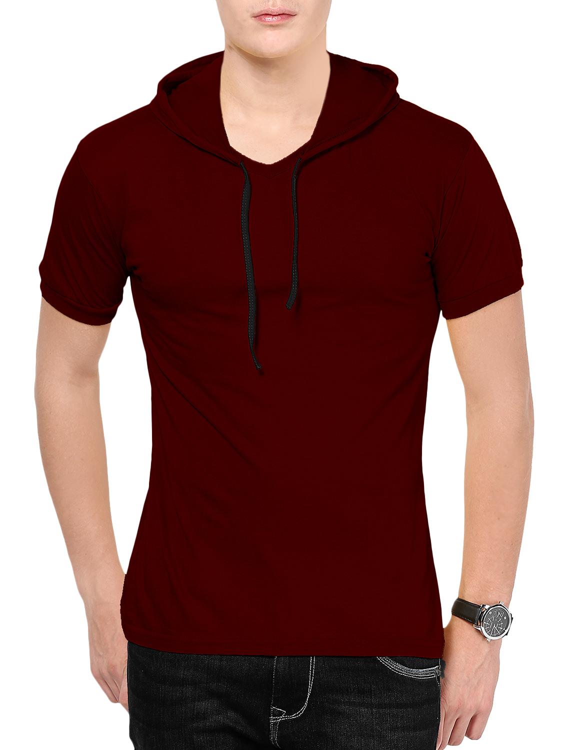 maroon cotton tshirt - 15010808 - Zoom Image - 1
