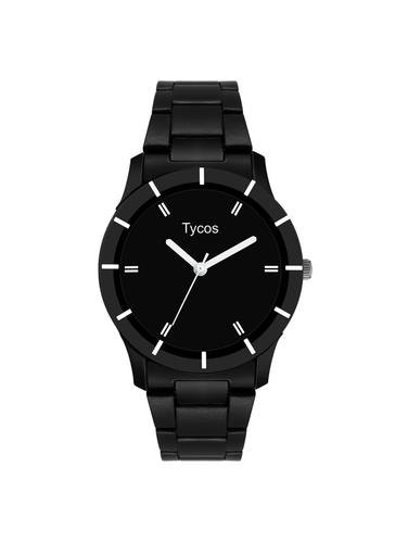 tycos awesome black dial with black strap analog watch - 15011233 - Very Small Image - 1
