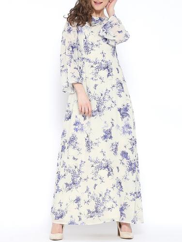 white printed maxi dress - 15011299 - Very Small Image - 1