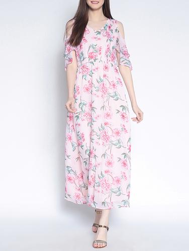 pink printed maxi dress - 15011320 - Very Small Image - 1