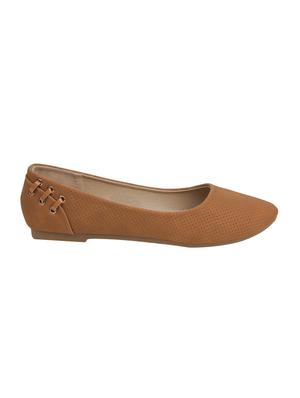 tan suede slip on ballerina - 15011630 - Standard Image - 2