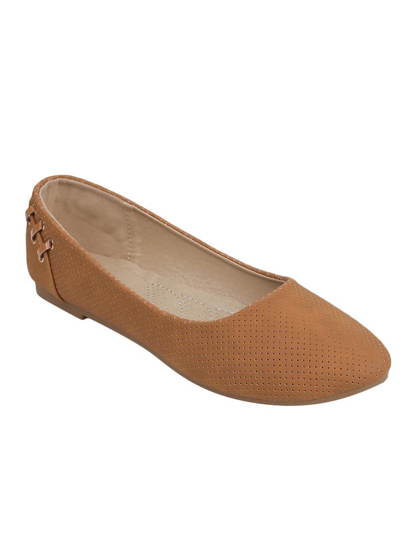 tan suede slip on ballerina - 15011630 - Zoom Image - 1