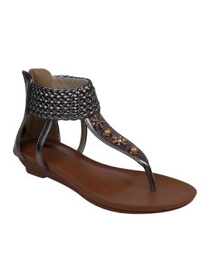 metallic closed back sandal - 15011631 - Standard Image - 1