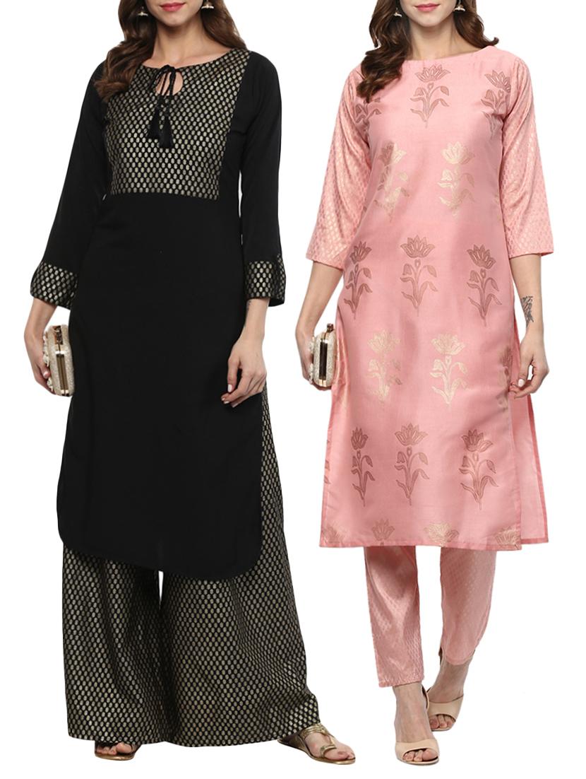 multi crepe combos kurta - 15011650 - Zoom Image - 1