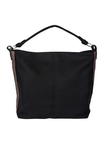 black leatherette hobo handbag - 15012271 - Very Small Image - 1