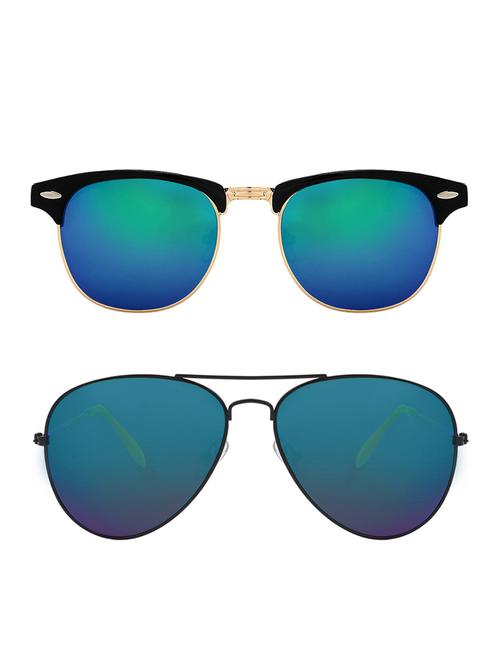 zyaden combo of two sunglasses clubmaster & aviator - pack of 2 - 15012365 - Standard Image - 1