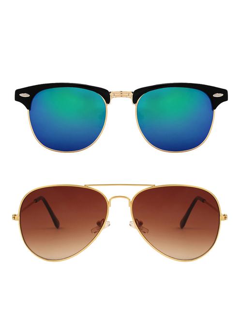zyaden combo of two sunglasses clubmaster & aviator - pack of 2 - 15012370 - Standard Image - 1