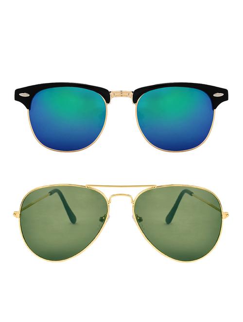 zyaden combo of two sunglasses clubmaster & aviator - pack of 2 - 15012371 - Standard Image - 1