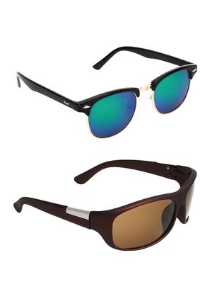 zyaden combo of two sunglasses clubmaster & wraparound - pack of 2 - 15012378 - Standard Image - 2