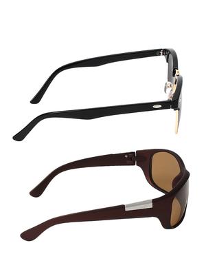 zyaden combo of two sunglasses clubmaster & wraparound - pack of 2 - 15012378 - Standard Image - 4