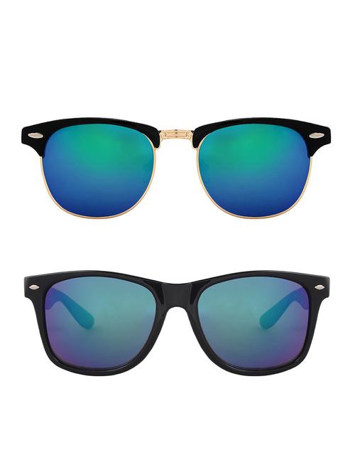 zyaden combo of two sunglasses clubmaster & wayfarer - pack of 2 - 15012381 - Standard Image - 1