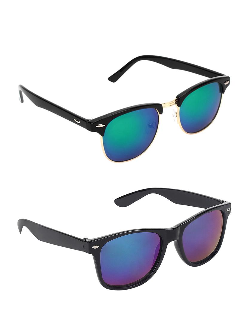 zyaden combo of two sunglasses clubmaster & wayfarer - pack of 2 - 15012381 - Zoom Image - 2