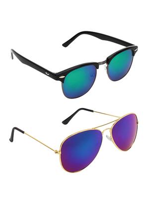 zyaden combo of two sunglasses clubmaster & aviator - pack of 2 - 15012395 - Standard Image - 2