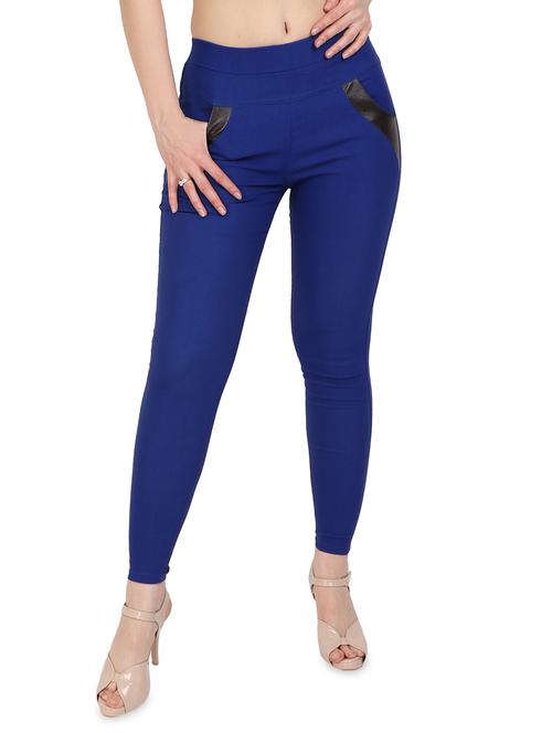 blue solid jeggings - 15012439 - Standard Image - 1