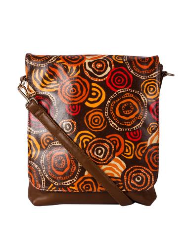 brown leatherette messenger sling bag - 15012461 - Very Small Image - 1