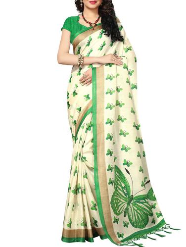 cream khadi printed saree with blouse - 15012672 - Very Small Image - 1