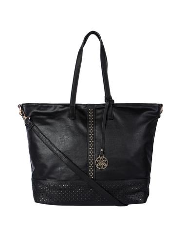 black leatherette regular handbag - 15012737 - Very Small Image - 1