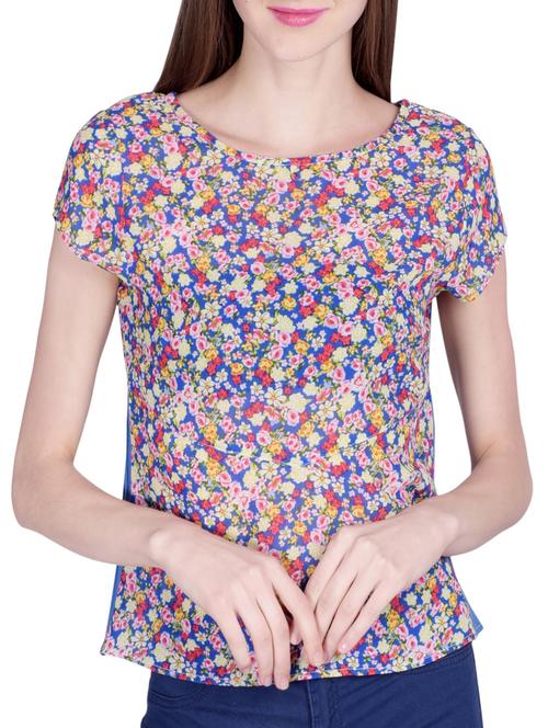 blue floral top - 15012849 - Standard Image - 1