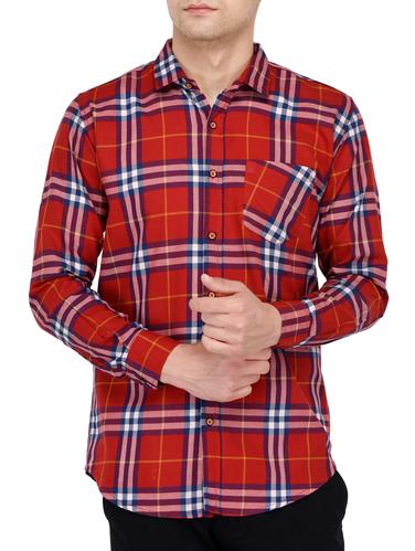 red cotton casual shirt - 15012915 - Very Small Image - 1