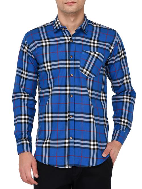 blue cotton casual shirt - 15012917 - Standard Image - 1