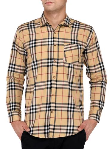 beige cotton casual shirt - 15012918 - Very Small Image - 1