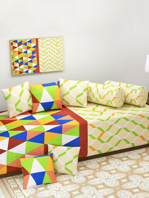 144 TC Cotton 8 Piece Diwan Set - 15012962 - Standard Image - 1