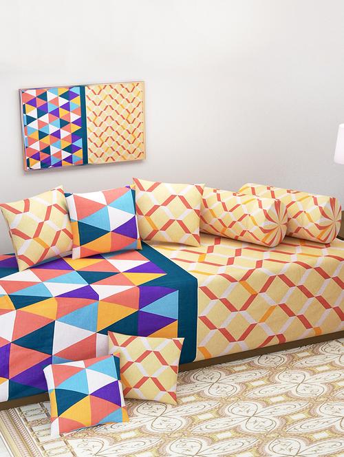 144 TC Cotton 8 Piece Diwan Set - 15012963 - Standard Image - 1