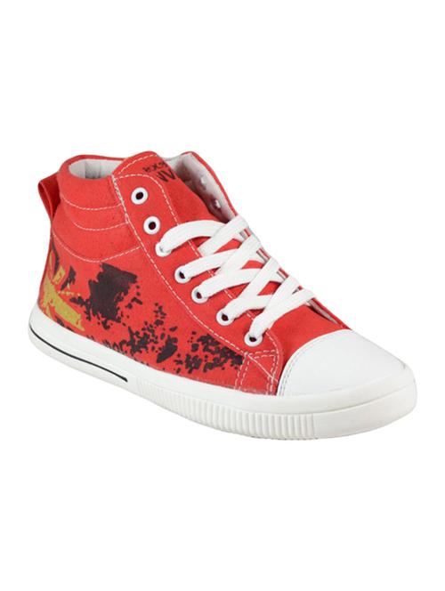 red Canvas lace up sneaker - 15013091 - Very Small Image - 1