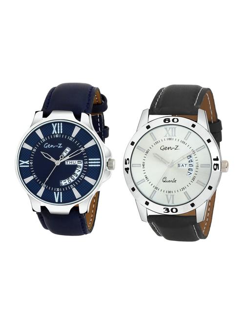 Gen-Z Combo of two day and date strap watches GENZ-CO-DD-0001-0005 - 15013219 - Standard Image - 1