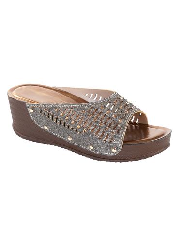 grey faux leather slip on wedges - 15013263 - Very Small Image - 1