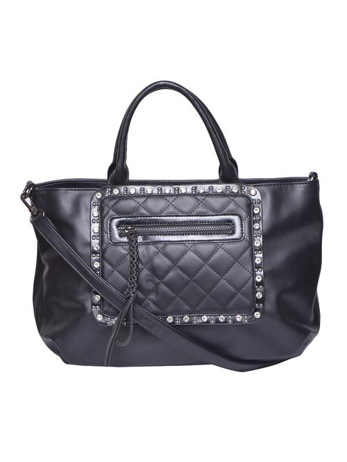 black leatherette regular handbag - 15013307 - Very Small Image - 1