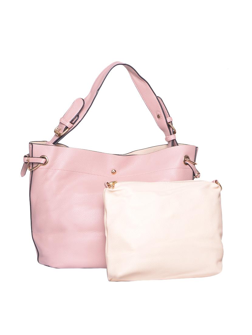 pink leatherette regular handbag - 15013312 - Zoom Image - 1